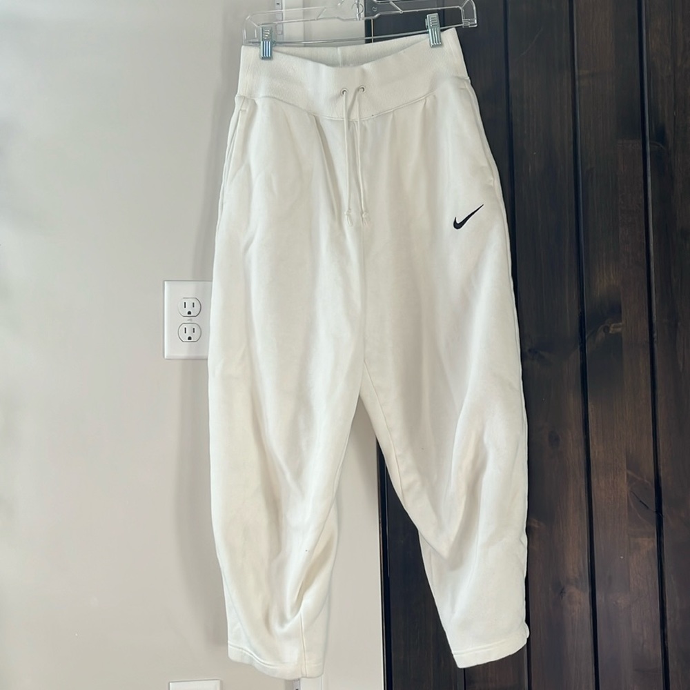 White-off white Nike high rise baggy sweatpants